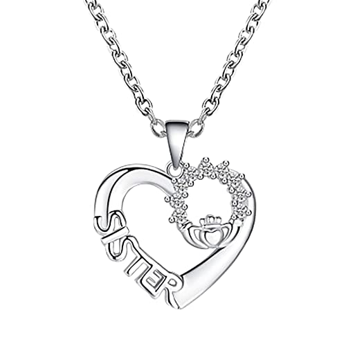 Sudemota Halsketten und Herz Mama Geschenk Tag Urlaub Legierung Mutterherz Gold Geschenk und Halsketten Krone Anhänger Halsketten & Anhänger Herren Halsketten Gold Zubehör (Color : Silver B) von Sudemota