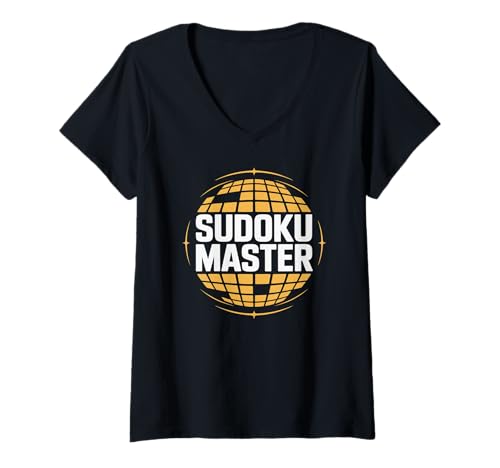 Damen Sudoku Master T-Shirt für Liebhaber des Rätsellösens T-Shirt mit V-Ausschnitt Damen Sudoku Master T-Shirt für Liebhaber des Rätsellösens T-Shirt mit V-Ausschnitt von Sudoku Enthusiasts Puzzle Lovers World