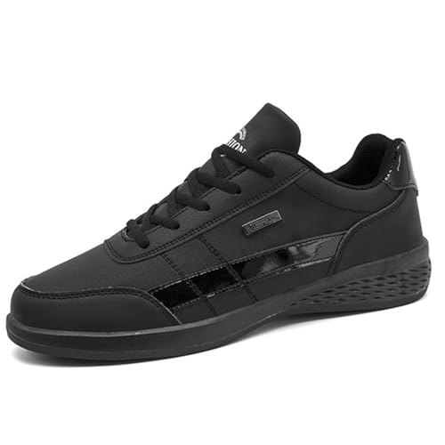 Sudychen Freizeitschuhe Herren Sneaker PU Leder Walkingschuhe Atmungsaktive Turnschuhe Laufschuhe Athletic Formal Sportschuhe Schwarz Weiß Bla von Sudychen