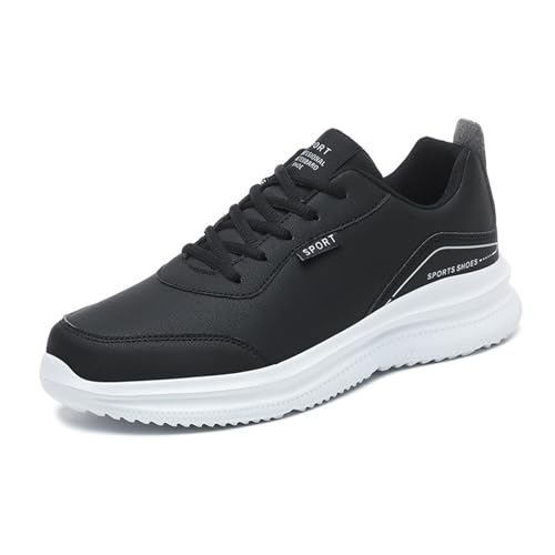 Sudychen Herren Sportschuhe Leichte Straßenlaufschuhe Bequeme Sneakers Freizeitschuhe Wasserdicht Outdoor Fitness Schwarz Grau EU39-48 von Sudychen