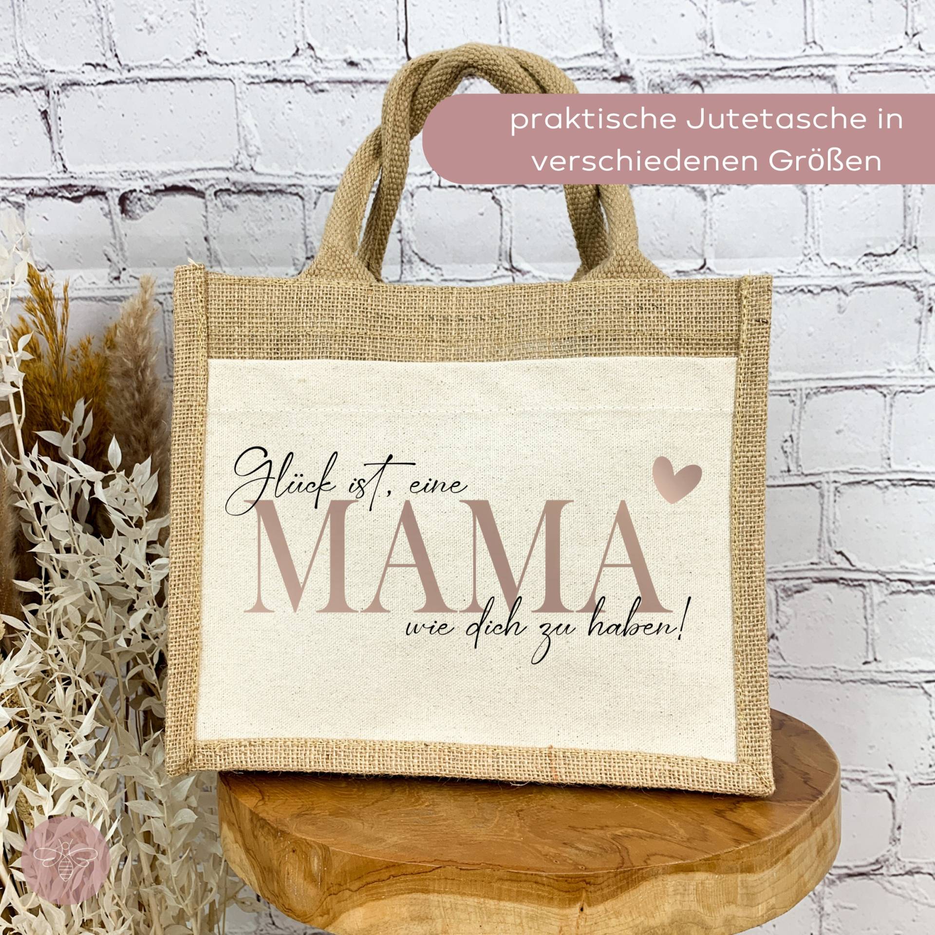 Jutetasche Glück Ist Eine Mama Wie Dich Zu Haben, Geschenk Für Mama, Muttertags Jutetasche Glück Ist Eine Mama Wie Dich Zu Haben, Geschenk Für Mama, Muttertags von SueBeCreative