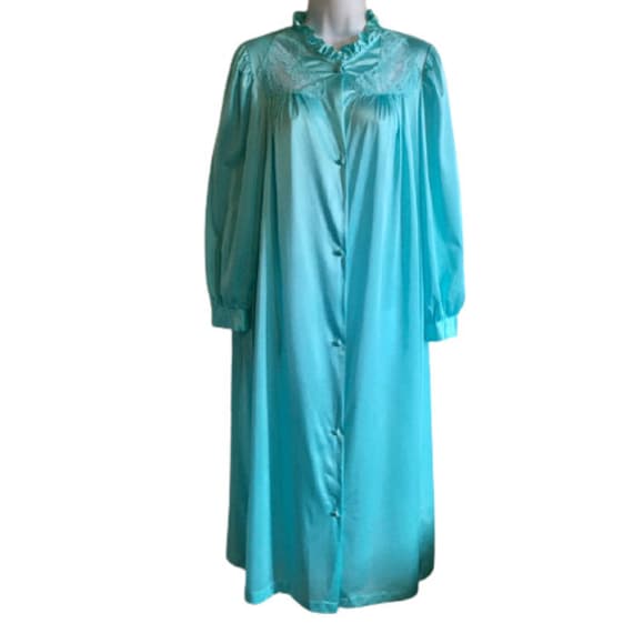 Lorraine Peignoir Robe Vintage 70Er Jahre Helles Aqua Spitze Einsätze Medium Lorraine Peignoir Robe Vintage 70Er Jahre Helles Aqua Spitze Einsätze Medium von SueLovesVintageShop