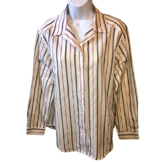 Pendleton Country Sophisticates Bluse Button Down Shirt Vintage 70S Gestreift 14P von SueLovesVintageShop