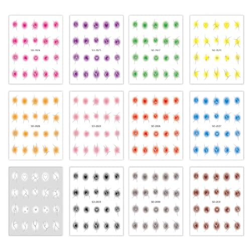12 Blatt Farbverläufe Nagel Kunst Aufkleber Nagel Abziehbilder Maniküre Zubehör Selbstklebende Nagel Aufkleber Nagel Kunst Dekoration von SueaLe