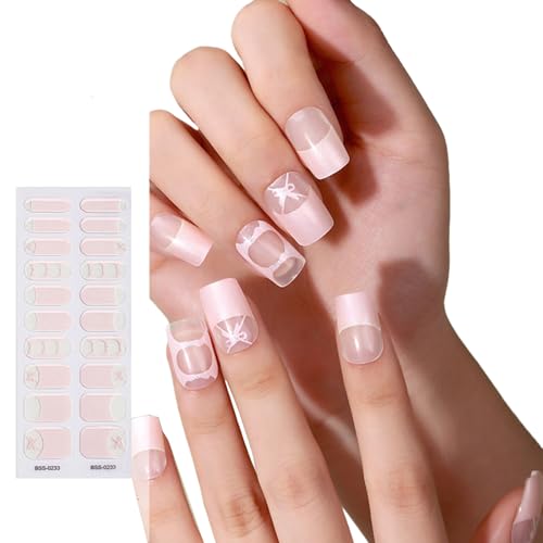 20 Stück Halbgehärtete Gel Nagelstreifen Für Frauen Gel Nagelaufkleber Langlebige Gel Nagelfolien Mit Weichem Glänzendem Gel Finish von SueaLe