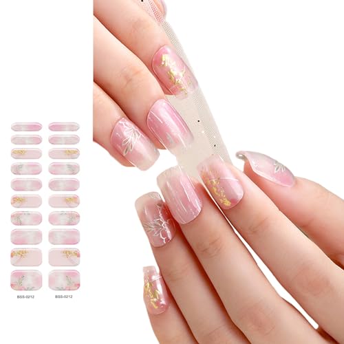 20 Stück Langlebige Halb Ausgehärtete Nagelaufkleber Französischen Stil Halb Ausgehärtete Gel Nagelstreifen Nagellackstreifen Für Frauen von SueaLe
