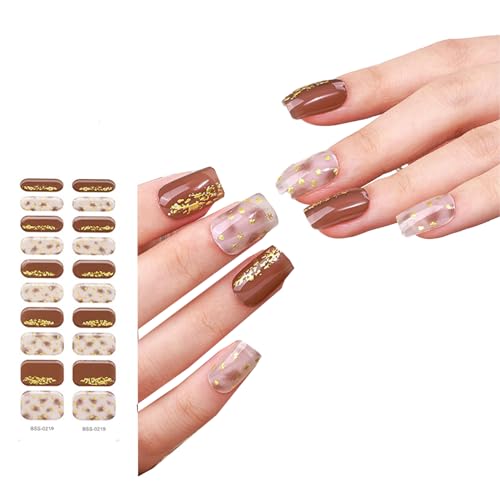 20 Stück Langlebige Halb Ausgehärtete Nagelaufkleber Französischen Stil Halb Ausgehärtete Gel Nagelstreifen Nagellackstreifen Für Frauen von SueaLe