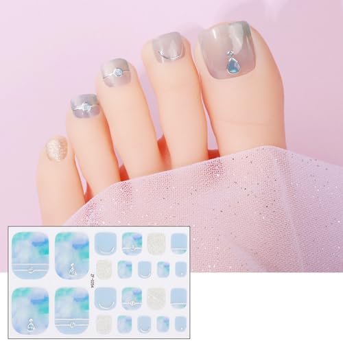 3D Strasssteine ​​Zehennagel Aufkleber Zehennagel Polnische Streifen Zehennagelkunstaufkleber Wasserdichte Zehennagel Wickeln Fußaufkleber von SueaLe