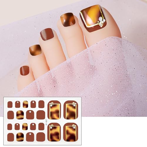 3D Strasssteine ​​Zehennagel Aufkleber Zehennagel Polnische Streifen Zehennagelkunstaufkleber Wasserdichte Zehennagel Wickeln Fußaufkleber von SueaLe