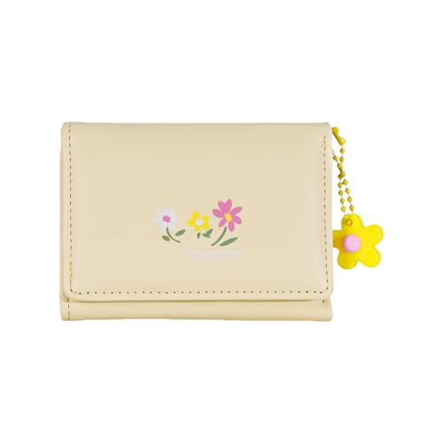 Blumendruck Brieftaschen Für Frauen Mädchen PU Ledermünze Geldbörse Triufold Brieftasche Münzbeutel Kartenhalter Schöne Wechselgeldbetrieb PU Leder Wechsel Floraldruck Brieftasche Einfach Mit von SueaLe