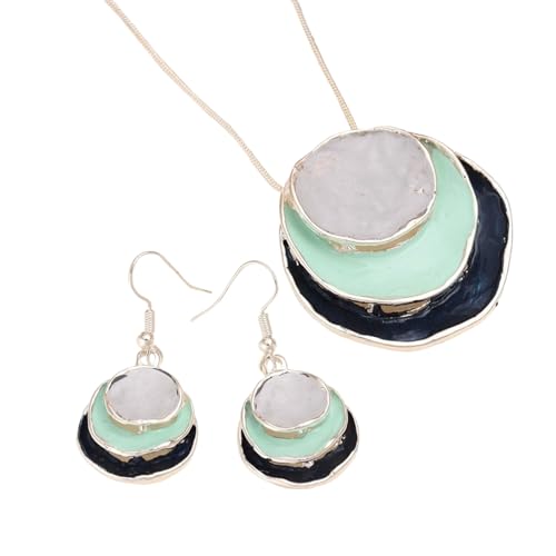 Blumenschmuck Set Kette Halskette Frauen Büro Verschleißzubehör Geeignet Für Geschäftstreffen Und Soziale Versammlungen Vintage Anhänger Ohrringe Halskette Set von SueaLe