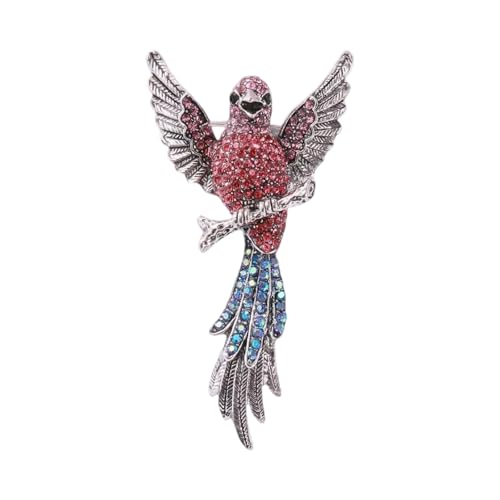 Cartoon Hawks Brosche Vintage Inspiriertes Design Glitzernder Kristallakzent Robust von SueaLe