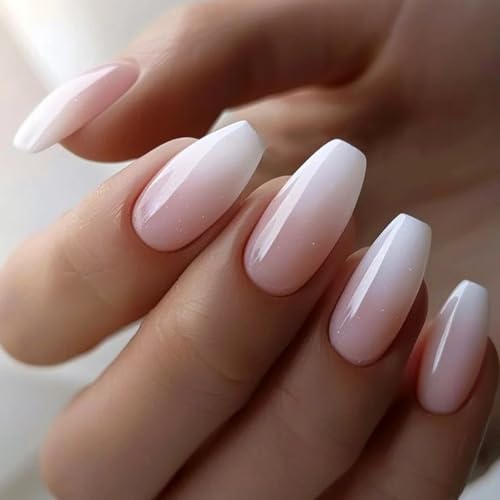 Drücken Auf Nägel Omber Kleben Auf Nägeln Acryl False Nails Kits Wiederverwendbares UVS Abschluss Vollbedeckungen Stick Auf Nägeln Für Frauen von SueaLe