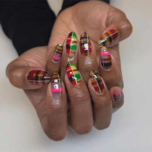 Drücken Sie Auf Nägel Kurze Mandelgefälschte Nägel Französische Tipps Mit Vollkorn Acryl False Design Fake Für Frauen Und Mädchen Acrylkleser Auf Nagel Für Frauen Klar von SueaLe