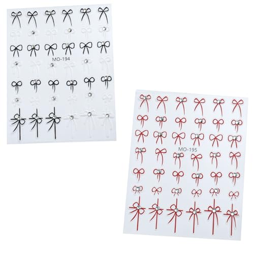 Dünne Nailart Aufkleber Mit Schönem Schleifendesign Und Kristallverzierung Einfach Anzubringen Und Zu Entfernen von SueaLe