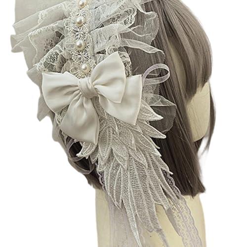 Dunkle Ästhetische Spitze Kopfbedeckung Verstellbares Bogenknoten Haarband Für Trendige Frauen Gothic Lolitas Mode Und Themenpartys von SueaLe