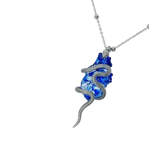 Dunkle Romantik Schlange Zauber Herz Anhänger Halskette Gothic Colarbone Kette Verstellbare Kette Unisex Schmuck Geschenk Dunkle Ästhetik von SueaLe