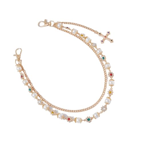 Einstellbare Legierungs Imitation Perlen Gekreuzte Hosen Kette Taille Leichtgewichtetes Hip Hop Schmuck Für Frauen Modegekreuzte Pendellgürtelzubehör von SueaLe