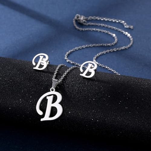 Einzigartige Buchstaben Halskette Punkohrschmuck Edelstahl Kettenkette Halskette Ohrringe Set Für Tägliche Verschleiß Und Partys Buchstaben Ohrschmuck Für Frauen von SueaLe
