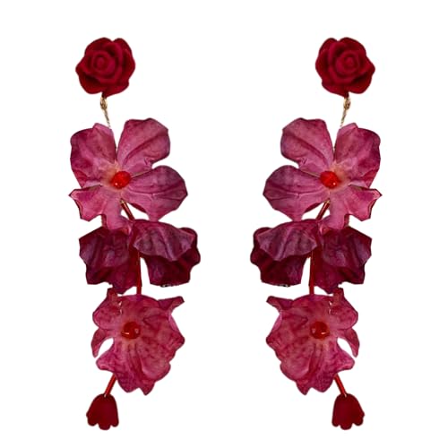 Einzigartige Dangle Ohrringe Rose Ohrringe Mode Drop Silber Textur Geeignet Für Verschiedene Anlass von SueaLe