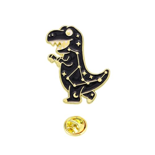 Einzigartige Schwarze Dinosaurier Brosche Pin Badge Constellations Serie Revers Stylish Accessoires Für Und Jacken Tierzeichen von SueaLe