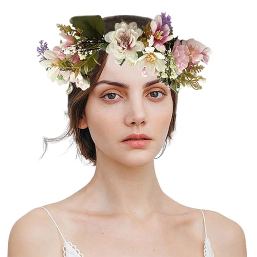 Elegantes Blumen Haarband Braut Für Hochzeit Party Blumengirlanden Haarkranz Für Frauen Blumen Stirnbänder von SueaLe