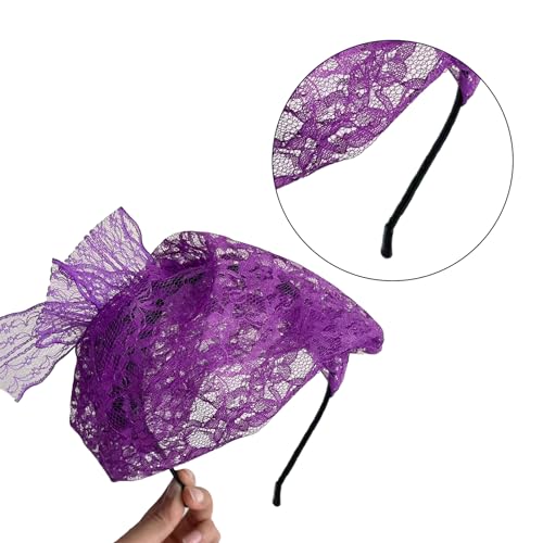 Fascinator Tea Party Spitzen Mesh Stirnband Cocktail Tea Party Kopfbedeckung Für Damen Stirnband Stofffalten Haarband Spitzen Stirnbänder Für Damen Slip von SueaLe