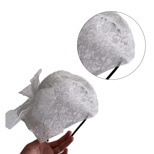 Fascinator Tea Party Spitzen Mesh Stirnband Cocktail Tea Party Kopfbedeckung Für Damen Stirnband Stofffalten Haarband Spitzen Stirnbänder Für Damen Slip von SueaLe