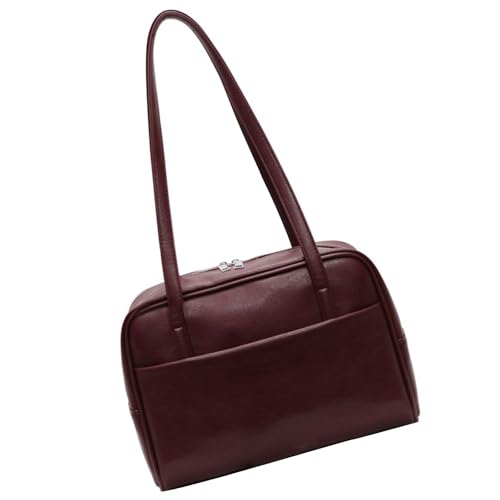 Frauen Große Kapazität Umhängetasche PU Leder Achselstil Koreanische Styles Achsel Retro Handtaschen Reißverschlüsse Satchel Frauen Retro Achsel PU Leder Unterarm Koreanische Stile Schulter von SueaLe