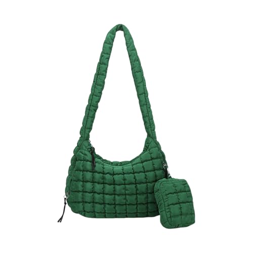 Frauen Winter Großer Gesteppter Puffer Umhängetasche Mit Reißverschlussbecher Mehrzweckleichter Crossbody Carryall Tasche Nylon Schulter von SueaLe