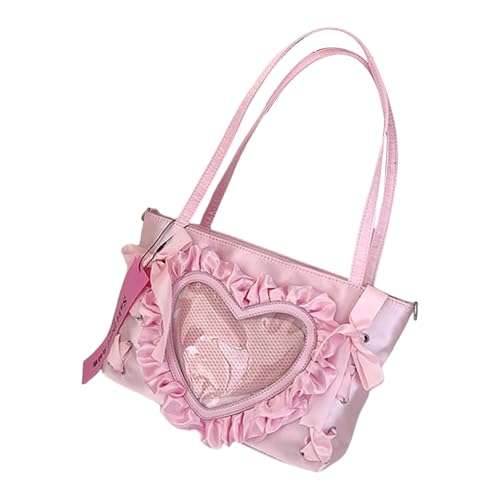 Japanische Stile Crossbody Tasche Für Pin Display Schöne Itabag Süße Bögen Umhängetasche Schule Herzmessen Japanische Stile Itabag Schöne Schulter Süße Bögen Crossbody Achselhöhle von SueaLe
