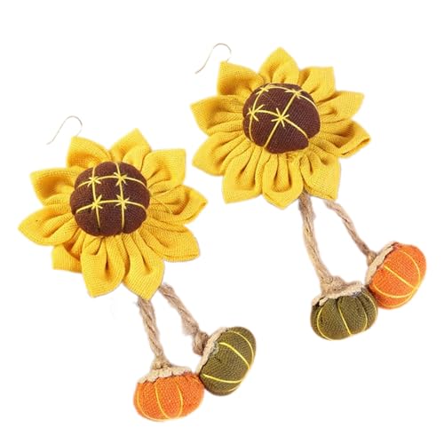 Mode Personalisieren Herbstohrringe Dekoration Für Frauen Handgefertigtes Stoffkürbis Und Sonnenblumen Dangle Schmuck von SueaLe