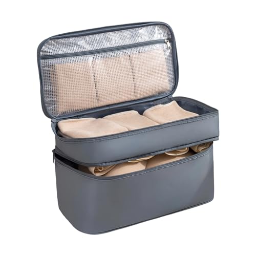 Multi Purpose Toilettenbeutel Mit Abschließbaren Reißverschlüssen Faltbare Reise Für Frauen Reisen Unterwäsche Schutzbeutel Kompakte Verpackungstaschen Für Kleidung von SueaLe