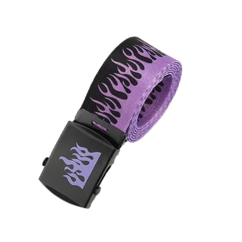 Nylon Taillengürtel Flammenmuster Verstellbarer Taillengürtel Verschleißfest Teenager Hose Jeans von SueaLe