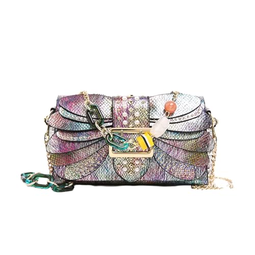 Praktische PU Quadratbeutel Mit Strukturierter Finish Ketten Gurt Umhängetasche Crossbody Geldbörse Für Den Täglichen Gebrauch Und Soziale Event PU Leder Geldbeutel von SueaLe