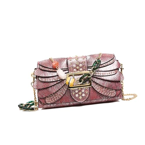 Praktische PU Quadratbeutel Mit Strukturierter Finish Ketten Gurt Umhängetasche Crossbody Geldbörse Für Den Täglichen Gebrauch Und Soziale Event PU Leder Geldbeutel von SueaLe