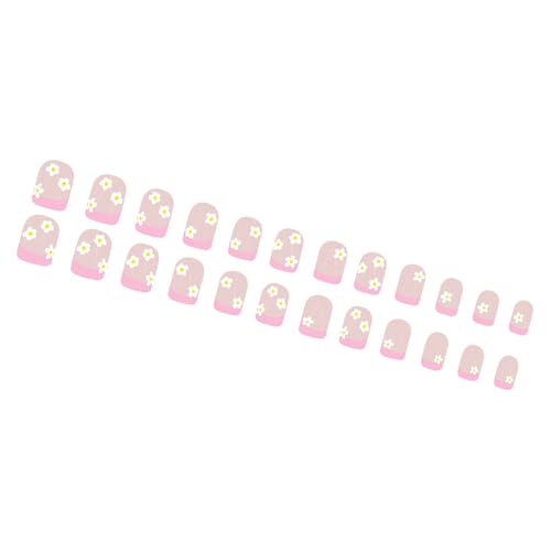 Quadratische Nägel Zum Aufdrücken Französische Spitze Künstliche Nägel Kleber Auf Den Nägeln Blumen Künstliche Nägel Acrylnägel Zum Aufkleben Auf Die Nägel Für Frauen von SueaLe