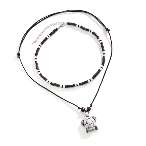 Retro Styled Anhänger Halskette Stapelbare Neckkettenschmuck Mit Geometrischem Design Und Einzigartiger Perlenhäusch Für Die Verstellbare Länge Von Mädchen von SueaLe