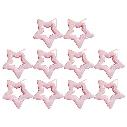 Set Mit 10 Bonbonfarbenen Acrylperlen Stern Charm Perlen Hohles Design Verschiedene Sterne Lose Perlen Bulkware Für DIY Schmuckherstellungsmaterialien von SueaLe