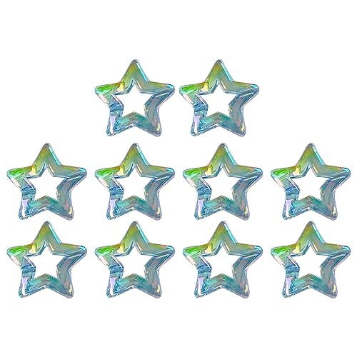 Set Mit 10 Bonbonfarbenen Acrylperlen Stern Charm Perlen Hohles Design Verschiedene Sterne Lose Perlen Bulkware Für DIY Schmuckherstellungsmaterialien von SueaLe