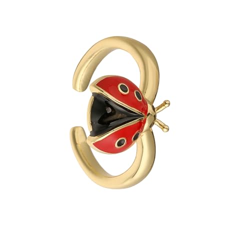 Six Dot Ladybirds Schmuck Verstellbare Ringe Größe Lebendiger Handbemalter Emaillierter Dekoration Leichte Kupfer Mode Ringe Bunt Offener Band Verstellbarer von SueaLe