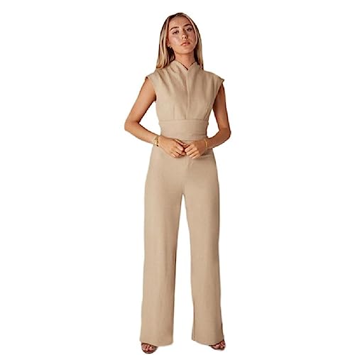 Sommer Jumpsuit Für Damen Mit Gürtel Weitem Bein Und Taschen Ärmellose Hosen Overall Overall Für Party Hochzeit Hosen Strampler Mit Gürtel Und Taschen von SueaLe