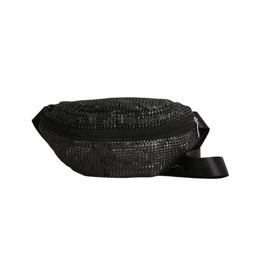 Sparkling Strassstones Crossbody Bag Verstellbares Riemen Taille Pack Kompakte Telefonhalter Praktische Nylon Street Styles Frauen Strasssteine Crossbody Tasche von SueaLe