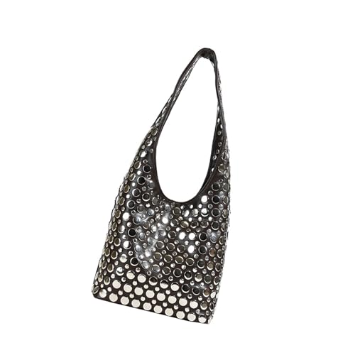Stilvolle Achselbeutel Mit Bolzen Bucket Taschen PU Leder Schulter Handtasche Für Tägliche Reise Und Ungezwungene Einkäufe Einzigartige Designs Handtasche von SueaLe