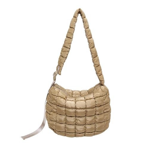 Stylish Puffer Gesteppt Satchel Frauen Gepolstert Leichte Reißverschlüsse Crossbody Umhängetasche Für Reiseeinkäufe Und Arbeit Modetasche Crossbody Tasche von SueaLe
