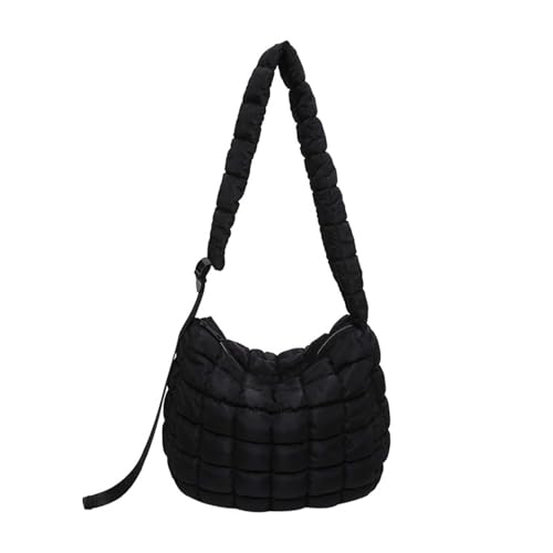 Stylish Puffer Gesteppt Satchel Frauen Gepolstert Leichte Reißverschlüsse Crossbody Umhängetasche Für Reiseeinkäufe Und Arbeit Modetasche Crossbody Tasche von SueaLe