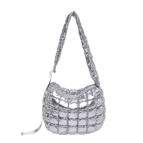 Stylish Puffer Gesteppt Satchel Frauen Gepolstert Leichte Reißverschlüsse Crossbody Umhängetasche Für Reiseeinkäufe Und Arbeit Modetasche Crossbody Tasche von SueaLe