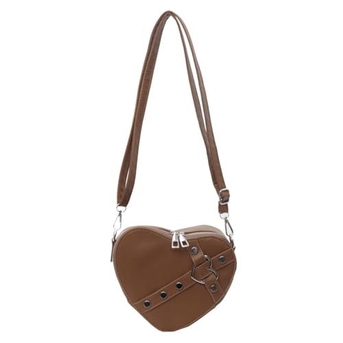 SueaLe 2024 Umhängetaschen Herzform Nietkern Crossbody Tasche Leder Telefon Für Mädchen Frauen Crossbody von SueaLe