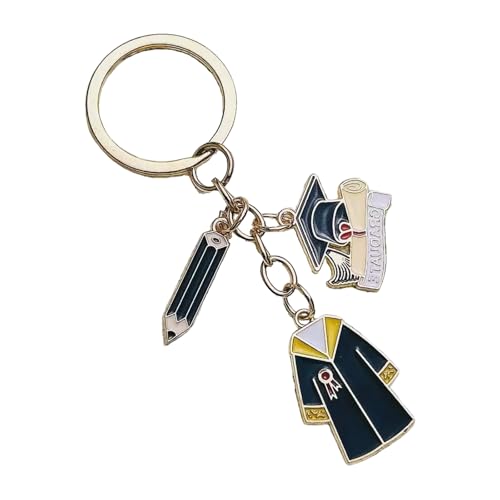 SueaLe Abschluss Inspirierende Schlüsselringe Legierung Mörtelboard Anhänger Für Schlüssel Und Taschen Handgefertigte Rucksack Und Geldbörsedekoration von SueaLe