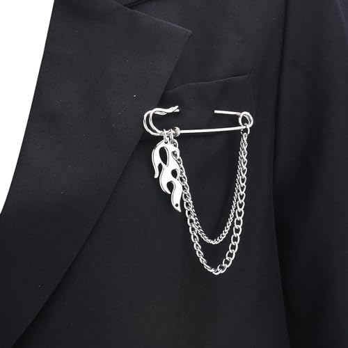 SueaLe Coole Ahle Kreuz Brosche Doppel Schicht Quasten Kette Revers Pin Schnalle Exquisite Metall Trendy Unisex Abzeichen Männer Anzug Broschen von SueaLe